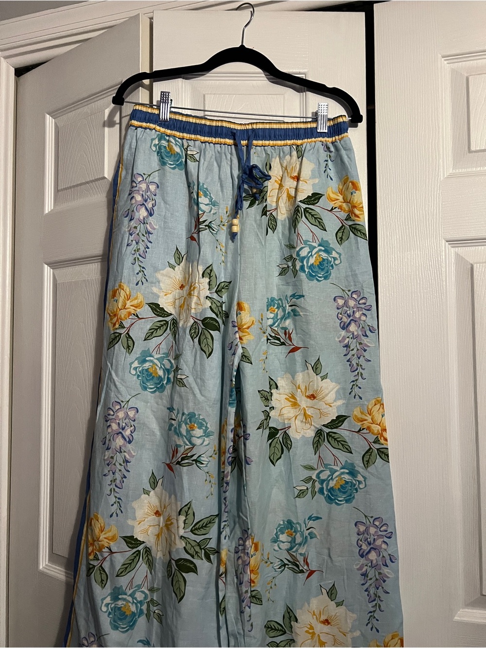 Joie Blue Floral Elastic-Waist Pants - Picture 7 of 8